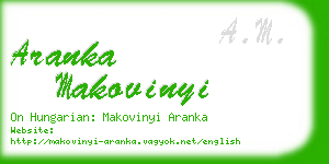 aranka makovinyi business card